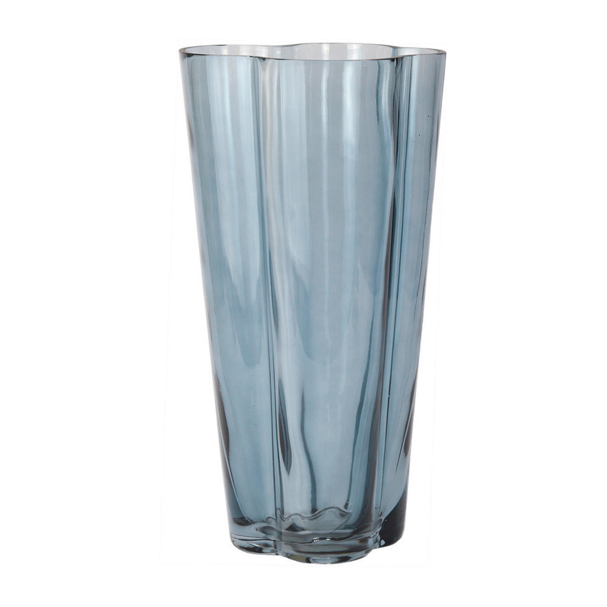 VÁZA, sklo, 25 cm - modrošedá, Basics, sklo (15/25/15cm)
