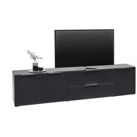 COMODĂ JOASĂ 225/54/40,5 cm  - antracit/culoare aluminiu, Design, sticlă/metal (225/54/40,5cm) - Voleo