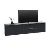 LOWBOARD  in 225/54/40,5 cm  - Anthrazit/Alufarben, Design, Glas/Holzwerkstoff (225/54/40,5cm) - Voleo