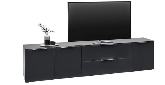 LOWBOARD  in 225/54/40 cm  - Anthrazit/Alufarben, Design, Glas/Holzwerkstoff (225/54/40cm) - Voleo