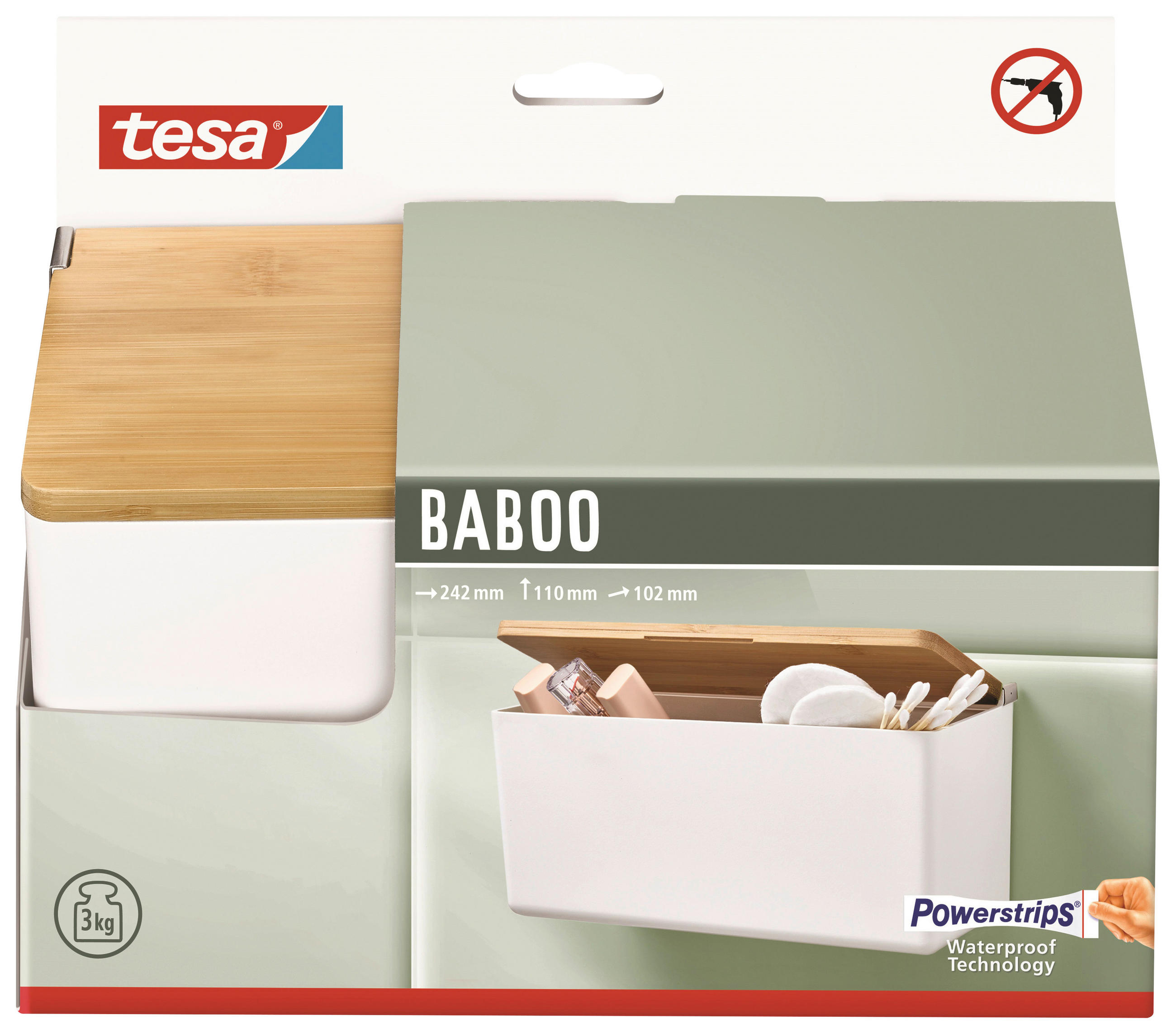 AUFBEWAHRUNGSBOX - Weiß, Basics, Holz/Kunststoff (24,2/11/10,2cm) - Tesa