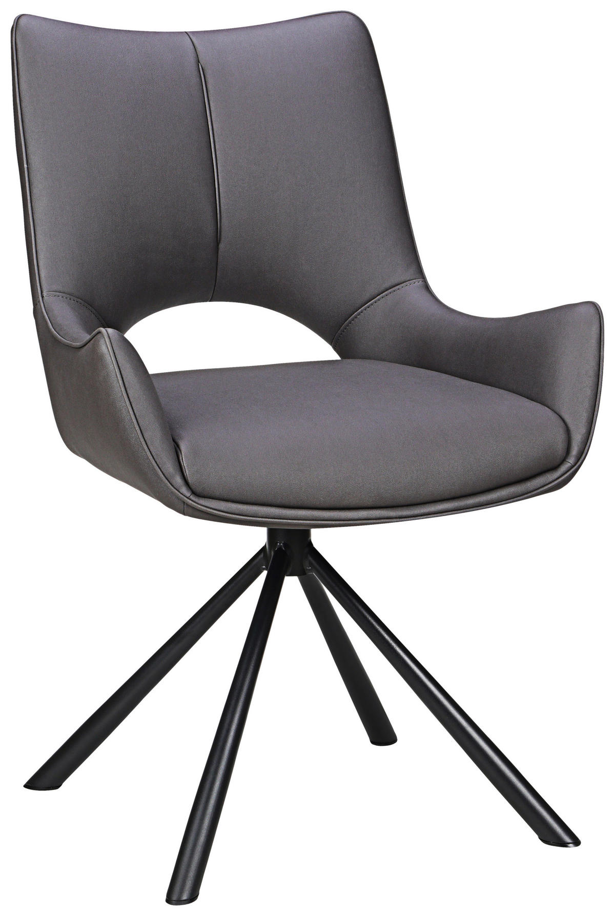 STUHL - Dunkelgrau/Schwarz, Design, Textil/Metall (57/88,5/62cm) - Carryhome