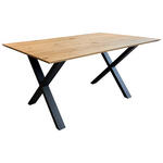 ESSTISCH Schwarz, Eichefarben rechteckig  in verschiedenen Größen erhältlich, Variantenauswahl  - Eichefarben/Schwarz, LIFESTYLE, Holz/Metall (160/90/75cm) - Linea Natura