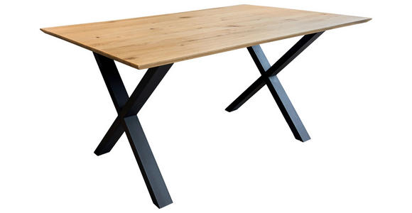 ESSTISCH Schwarz, Eichefarben rechteckig  in verschiedenen Größen erhältlich, Variantenauswahl  - Eichefarben/Schwarz, LIFESTYLE, Holz/Metall (160/90/75cm) - Linea Natura