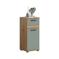 UNTERSCHRANK 35/79/31 cm   - Salbeigrün/Schwarz, Trend, Holzwerkstoff/Kunststoff (35/79/31cm) - MID.YOU