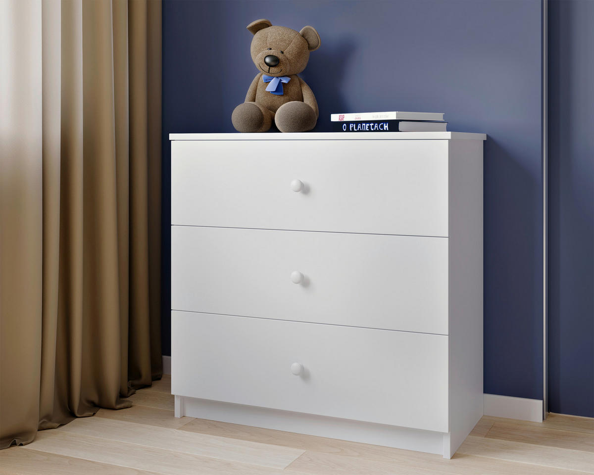 DETSKÁ KOMODA  - biela, Modern, kompozitné drevo/plast (80/80/41cm) - MID.YOU