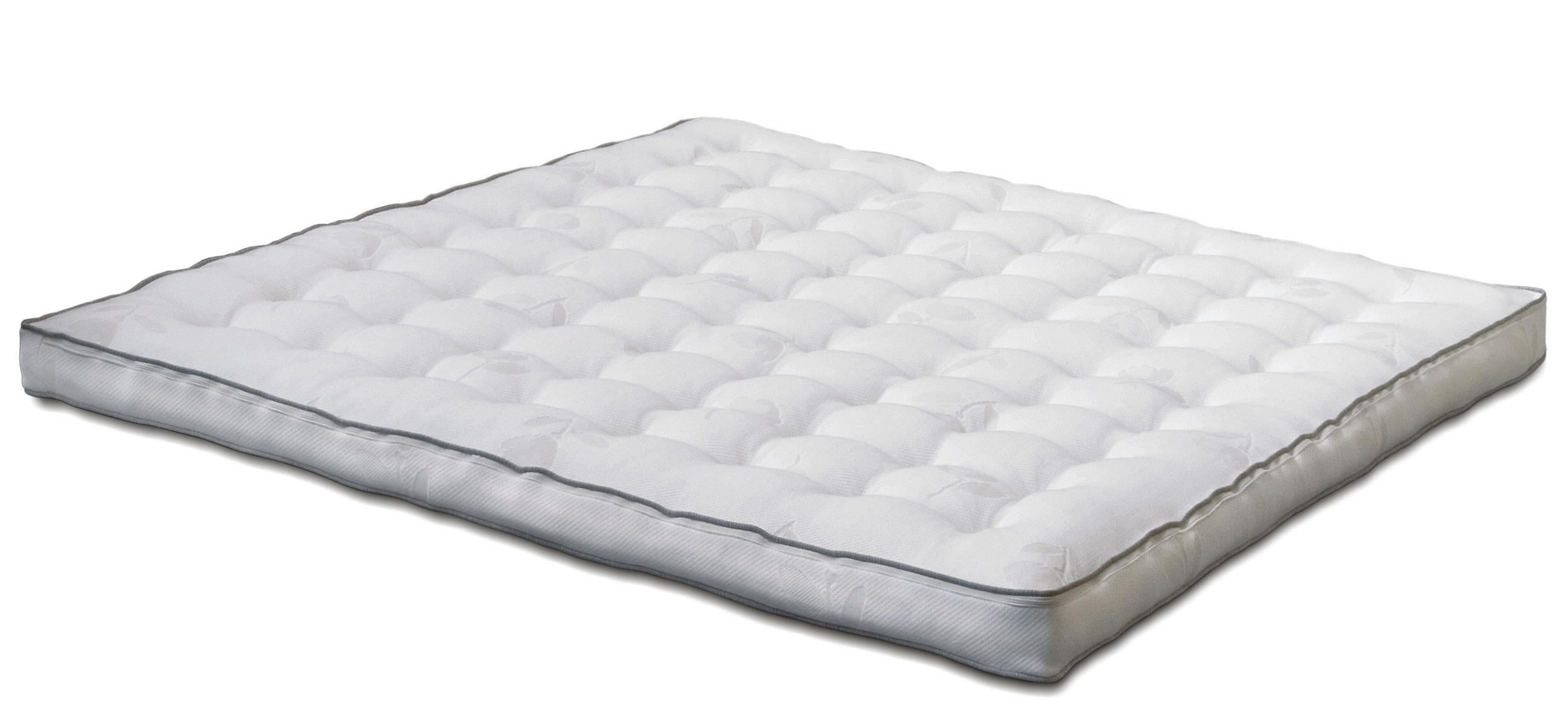 BÄDDMADRASS 200/200 cm  höjd ca 8 cm  - vit/grå, Klassisk, textil (200/200cm) - Cassando