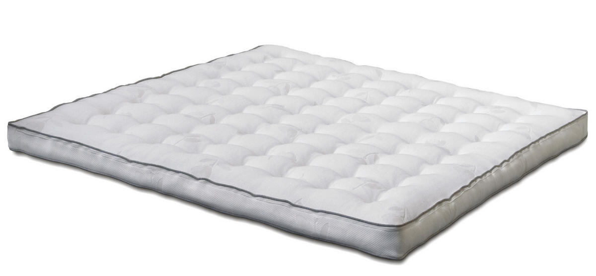 BÄDDMADRASS 200/200 cm  höjd ca 8 cm  - vit/grå, Klassisk, textil (200/200cm) - Cassando