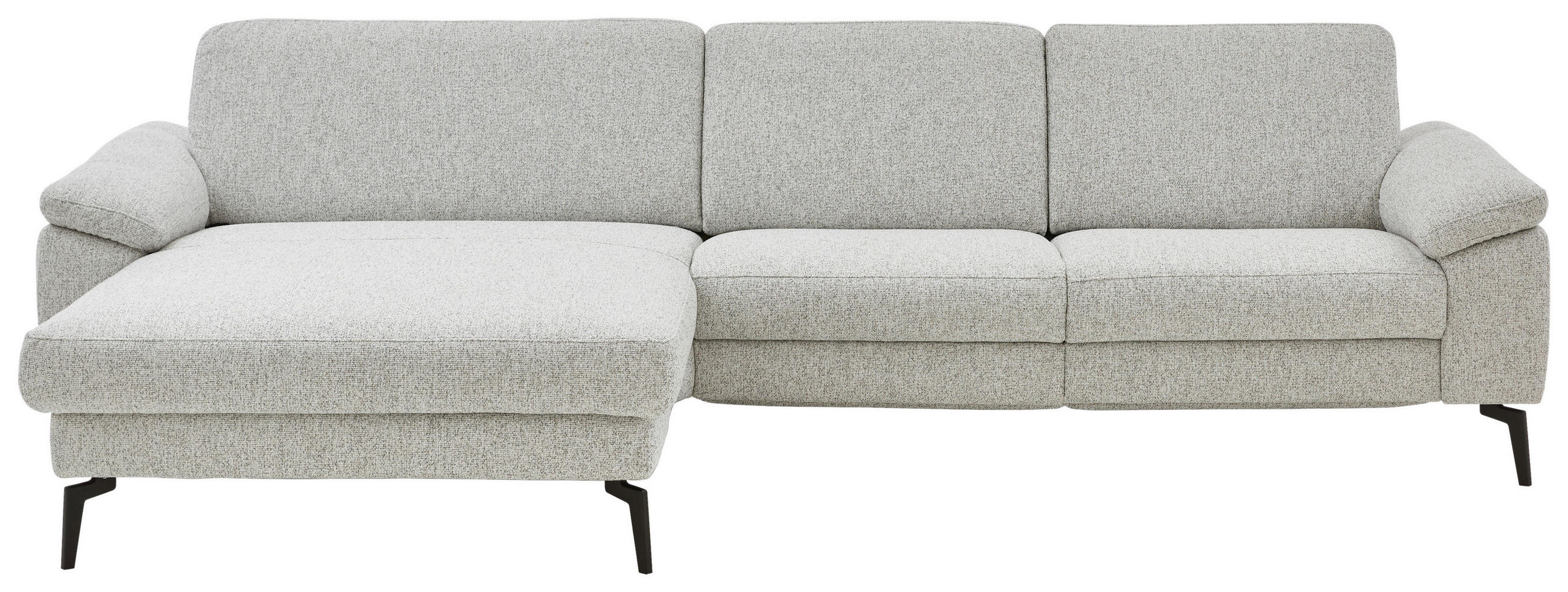 ECKSOFA  in Chenille Silberfarben  171/309 cm  - Silberfarben/Schwarz, Design, Textil/Metall (171/309cm) - Valdera