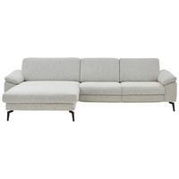 ECKSOFA  in Chenille Silberfarben  171/309 cm  - Silberfarben/Schwarz, Design, Textil/Metall (171/309cm) - Valdera