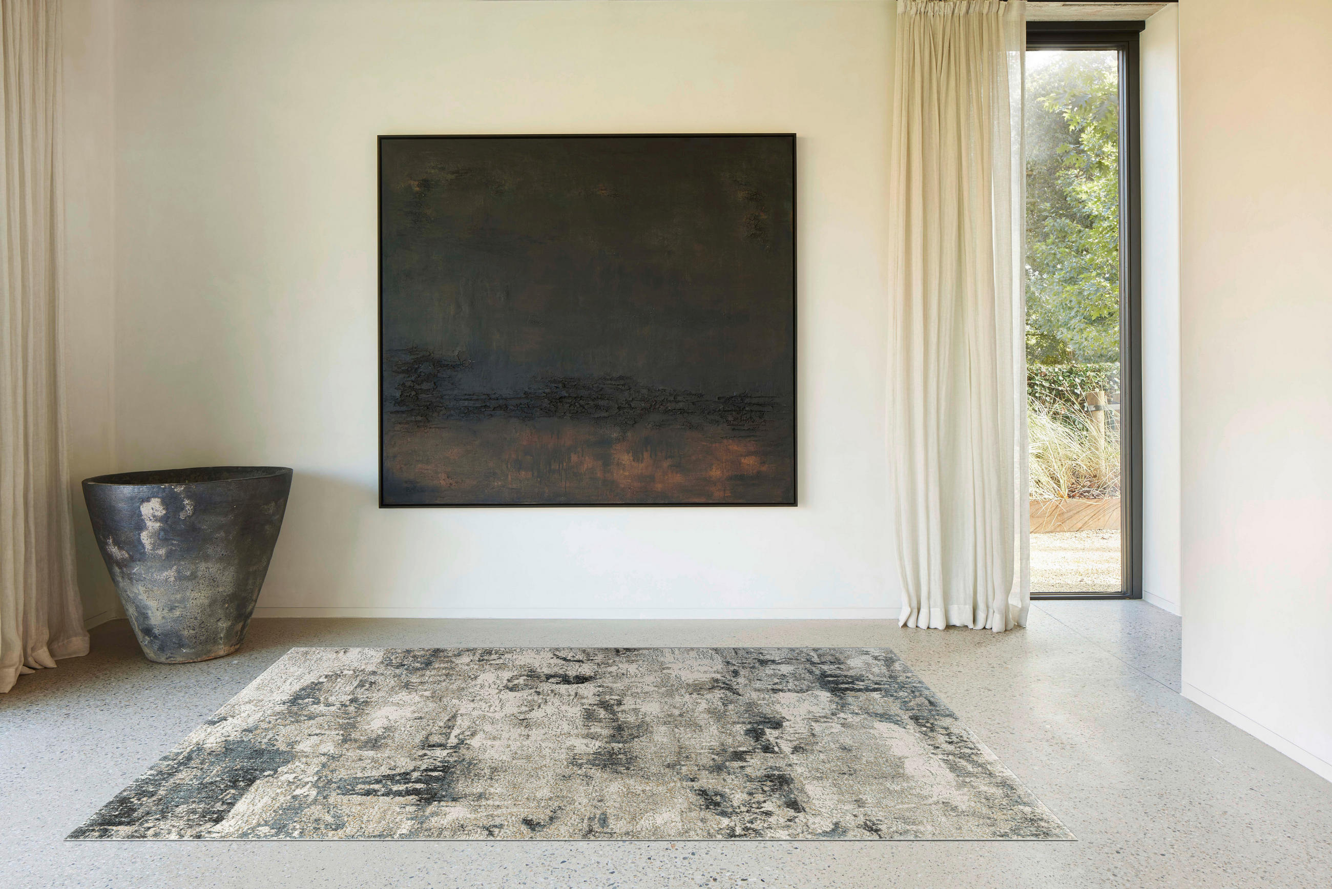 WEBTEPPICH 120/170 cm Canyon Hellgrau, Dunkelblau  - Hellgrau/Dunkelblau, KONVENTIONELL, Kunststoff/Textil (120/170cm) - Novel