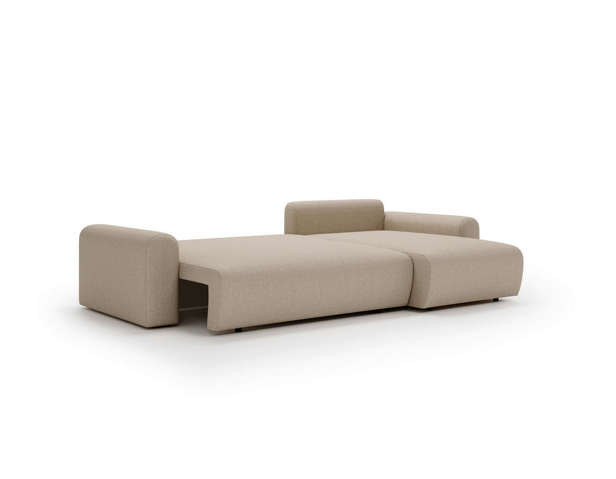 ECKSOFA Hellbraun  - Hellbraun/Creme, Design, Kunststoff/Textil (246/150cm) - Livetastic