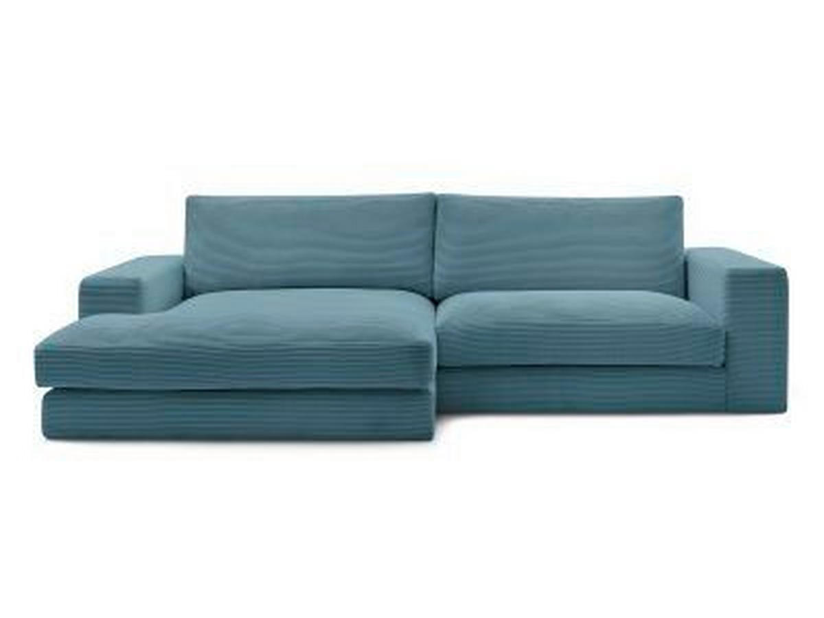 ECKSOFA  LEONARD Hellblau Cord  - Schwarz/Hellblau, MODERN, Kunststoff/Textil (159/274cm)