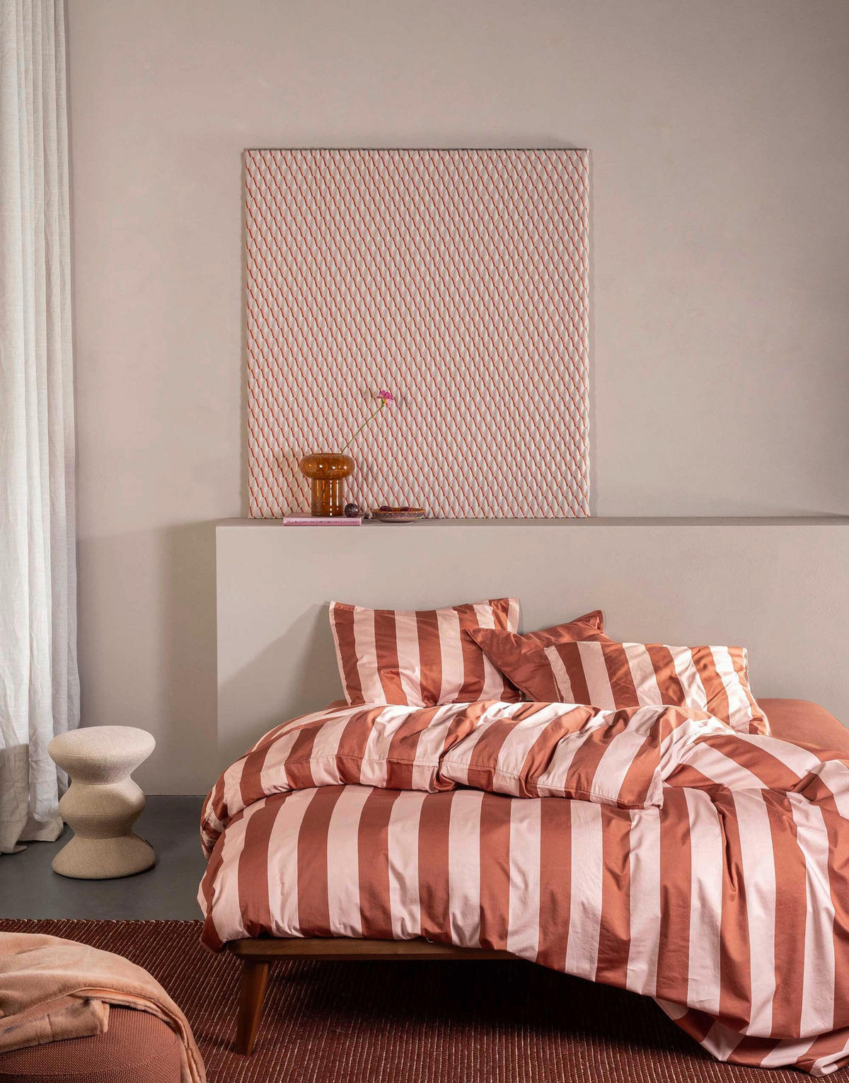 BETTWÄSCHE 2-teilig Minte Satin 155/220 cm  - Hellrosa/Terracotta, KONVENTIONELL, Textil (155/220cm) - Essenza