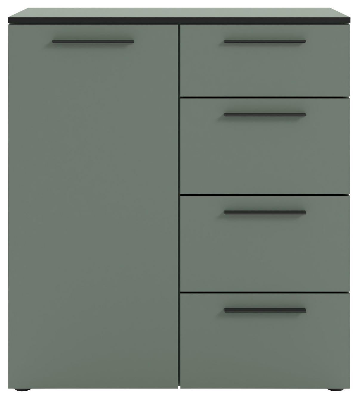 KOMMODE soul  in 90/99,8/40 cm  - Schilfgrün/Schwarz, MODERN, Holzwerkstoff/Metall (90/99,8/40cm)