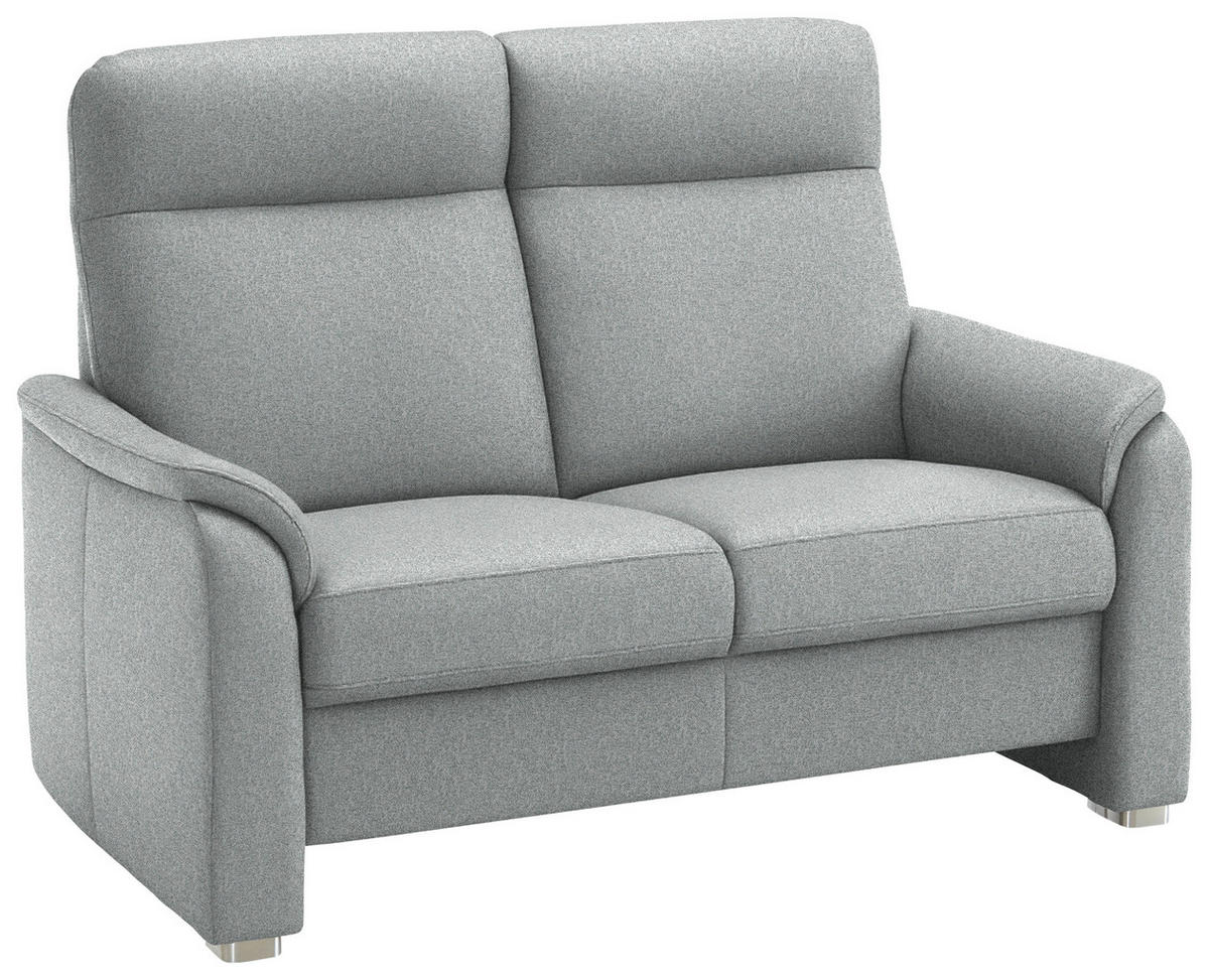 2-SITZER-SOFA  in Flachgewebe Hellgrau  - Hellgrau/Alufarben, KONVENTIONELL, Textil/Metall (156/107/95cm) - Beldomo Comfort