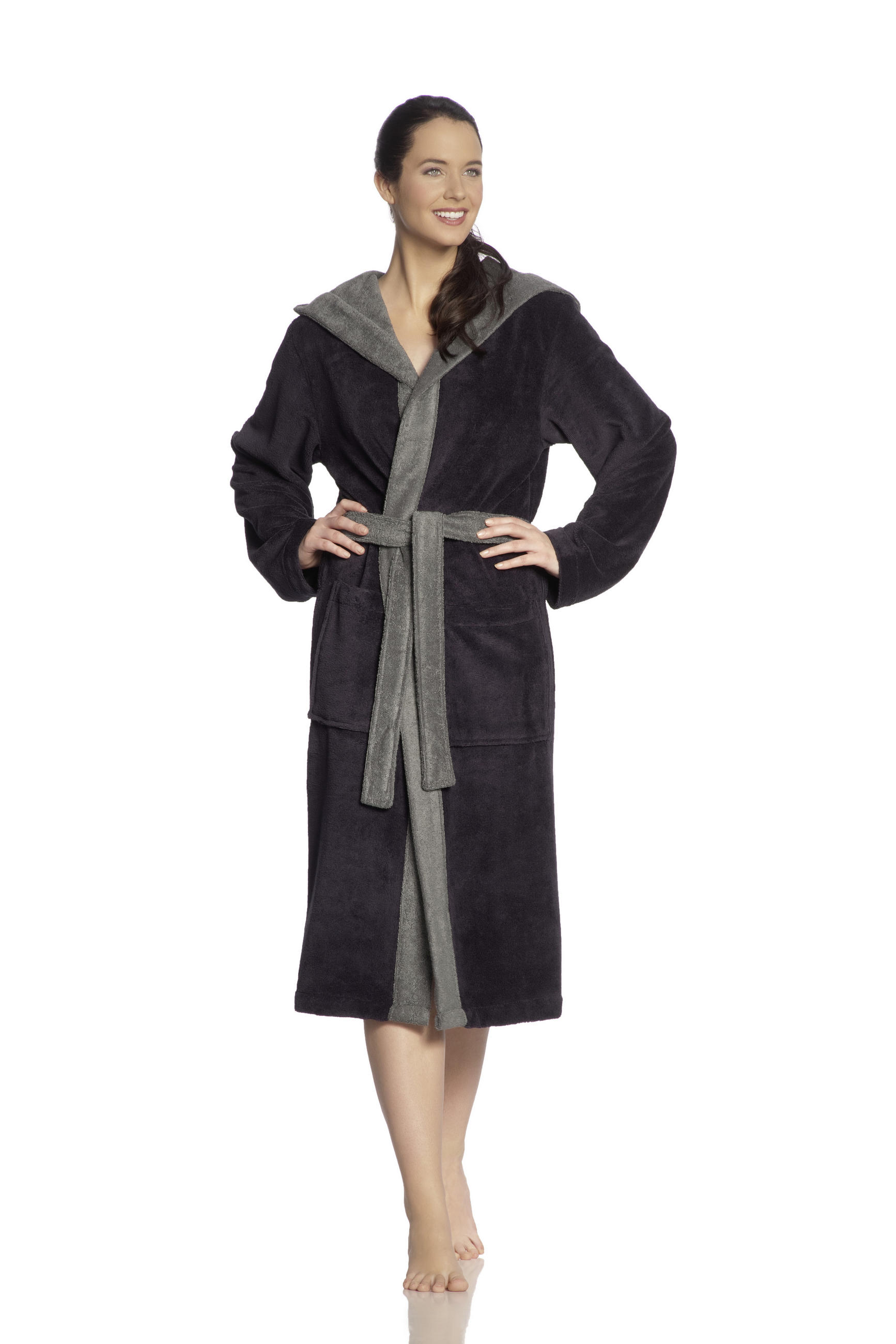 BADEMANTEL S Unisex  - Anthrazit, Basics, Textil (Snull) - Vossen