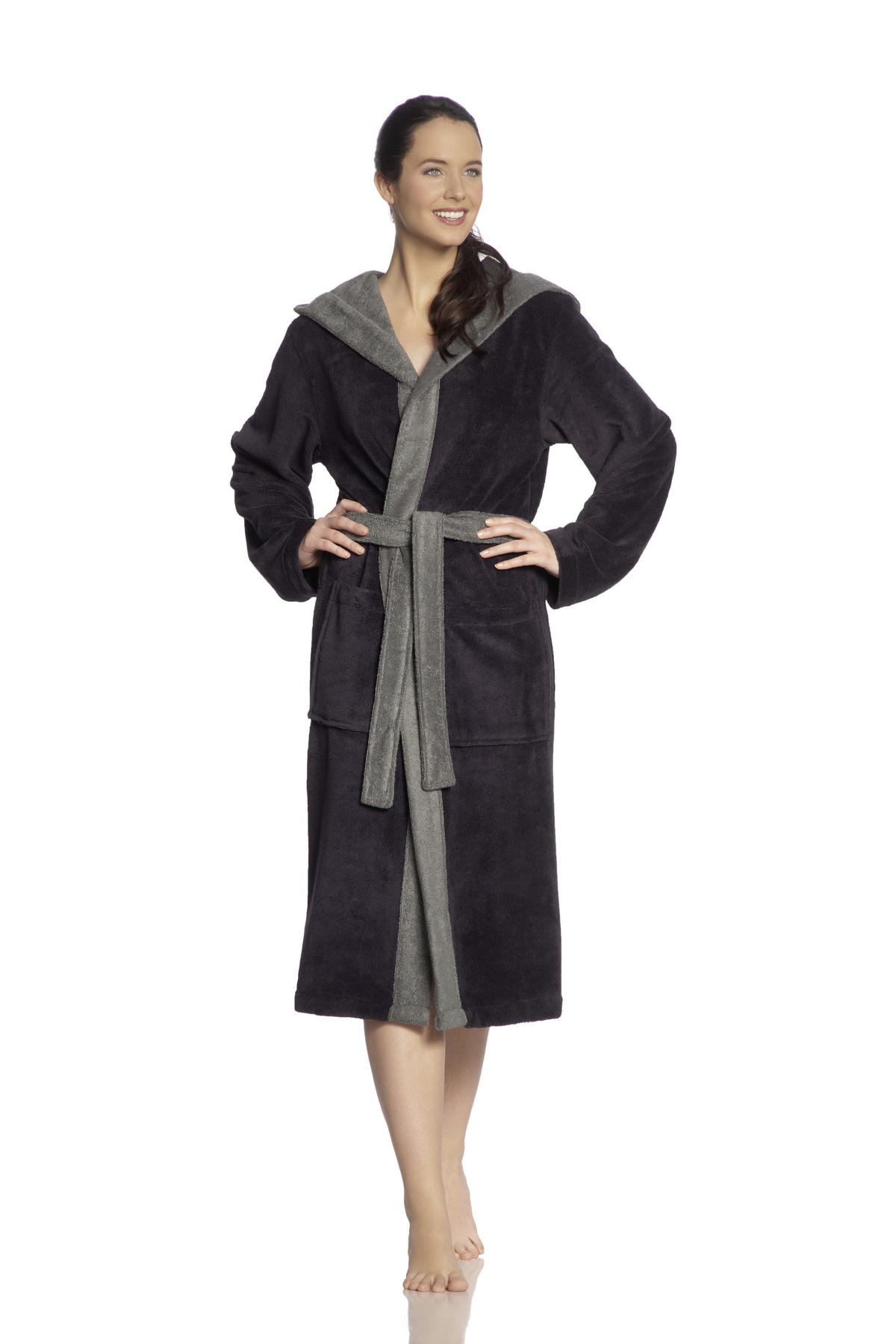 BADEMANTEL XS Unisex  - Anthrazit, Basics, Textil (XSnull) - Vossen