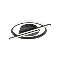 LED PLAFONJERA - crna, Dizajnerski, metal/plastika (42,5/31/4,5cm)