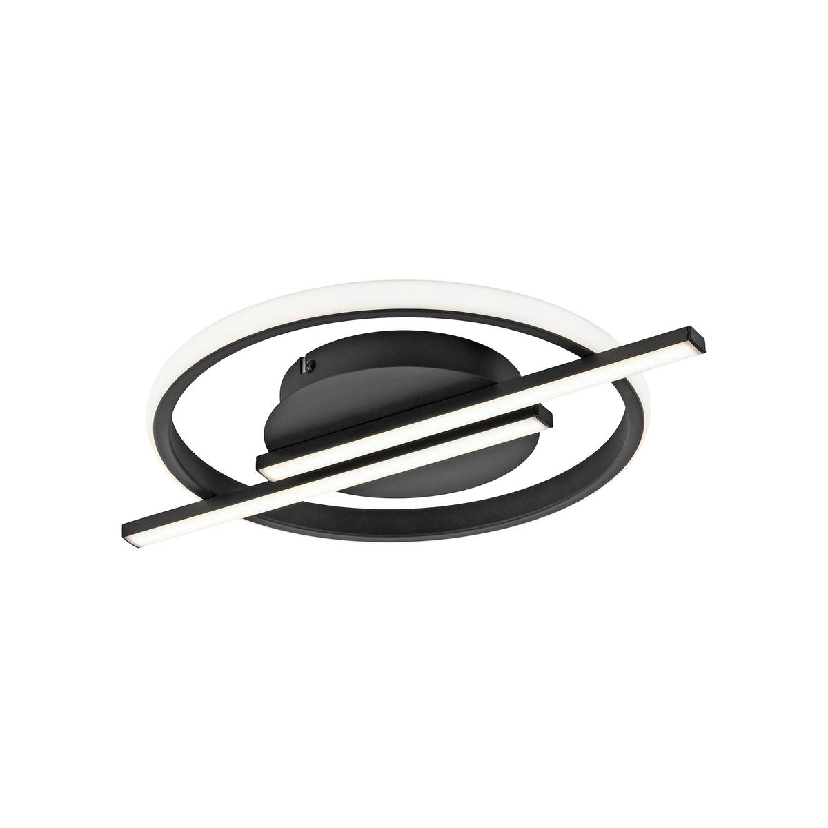 LED PLAFONJERA - crna, Dizajnerski, metal/plastika (42,5/31/4,5cm)