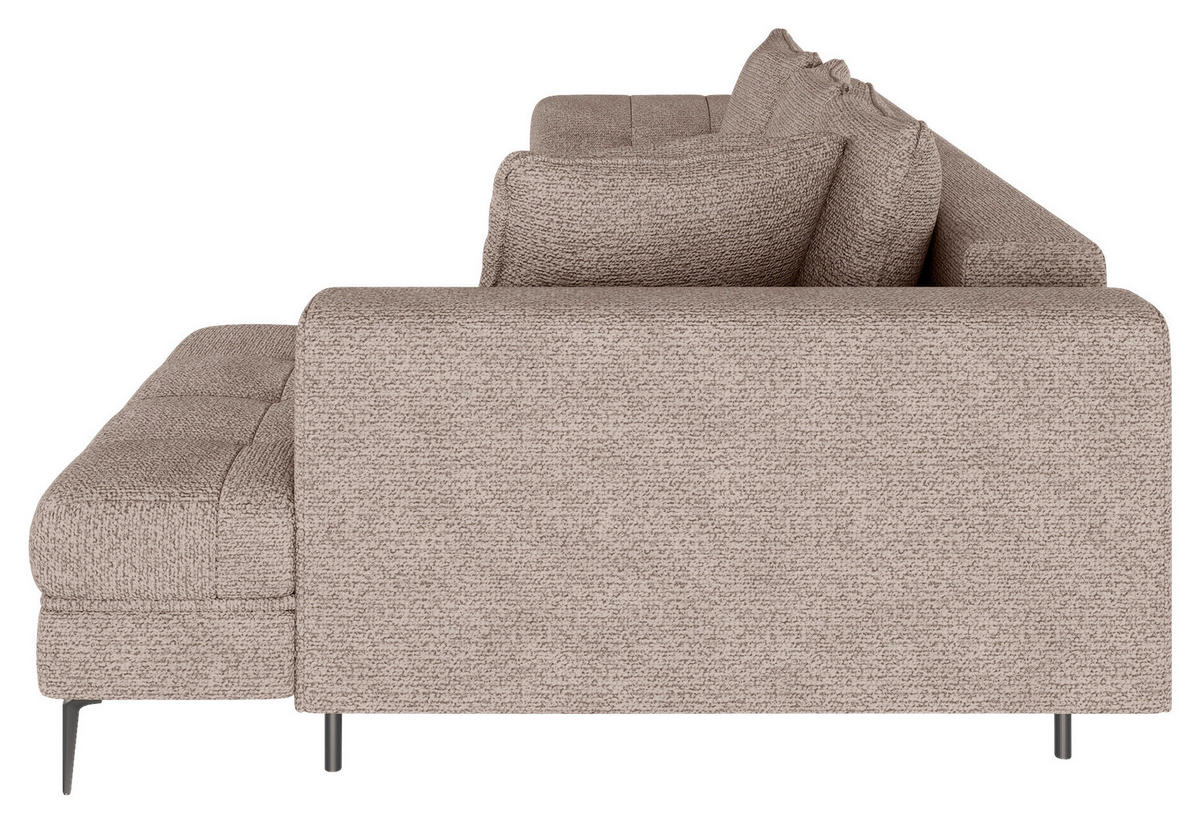 ECKSOFA Braun Struktur, Bouclé  - Schwarz/Braun, Design, Textil (177/276cm) - MID.YOU