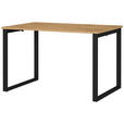 SCHREIBTISCH 120/80/75 cm, Schwarz, Eichefarben, in verschiedenen Holz-Dekoren erhältlich, justierbare Füße  - Eichefarben/Schwarz, MODERN, Holzwerkstoff/Metall (120/80/75cm) - Novel