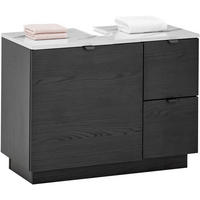 WASCHBECKENUNTERSCHRANK 80/60,5/37 cm  - Schwarz/Weiß, KONVENTIONELL, Holzwerkstoff/Metall (80/60,5/37cm) - Xora