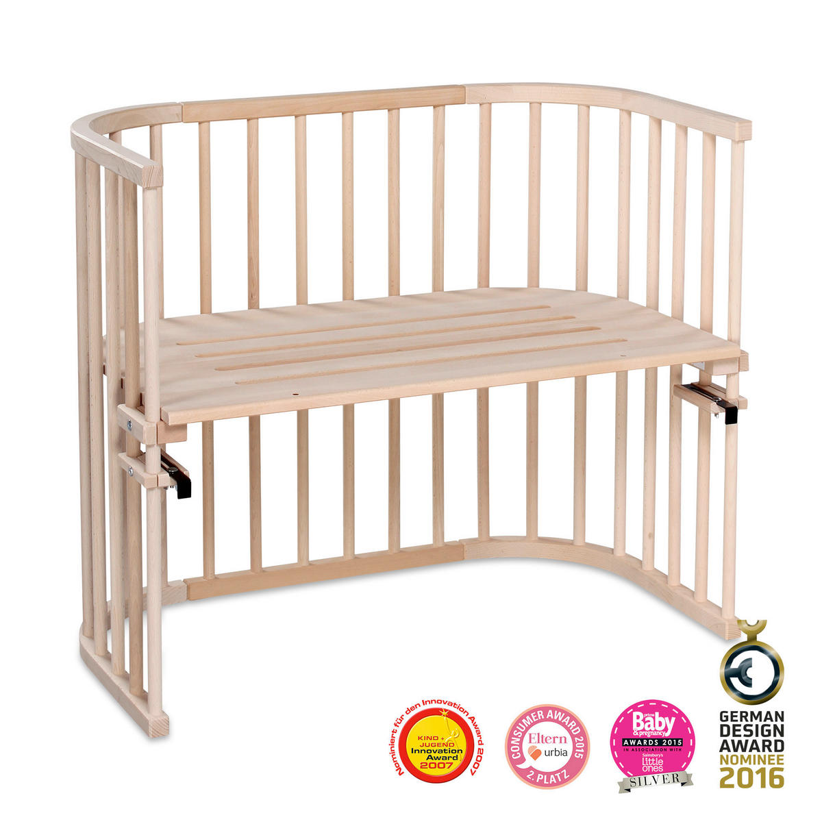 BEISTELLBETT  96/54/79 cm  - Naturfarben, Basics, Holz (96/54/79cm) - Babybay