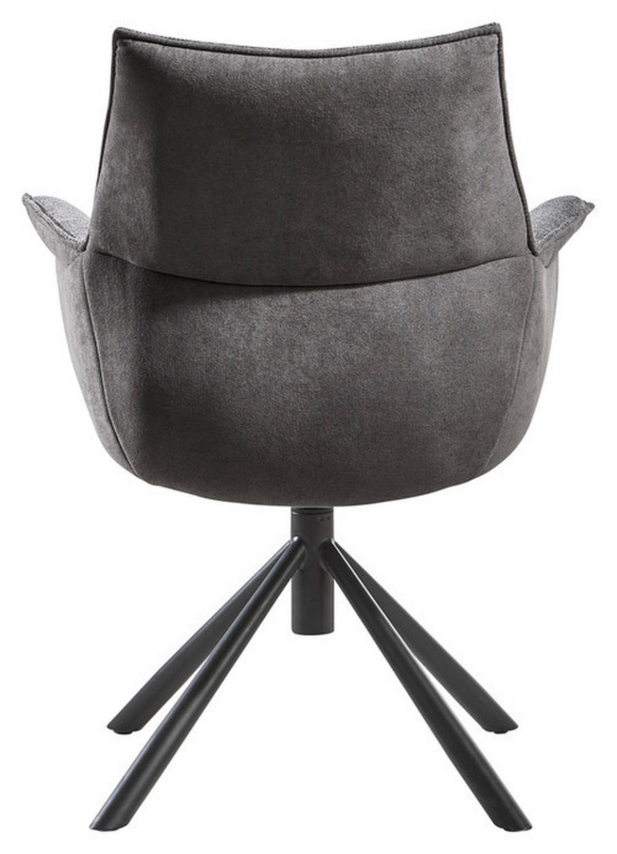 ARMLEHNSTUHL  in Stahl Chenille, Flachgewebe  - Anthrazit/Schwarz, Design, Textil/Metall (67/87/65cm) - Novel