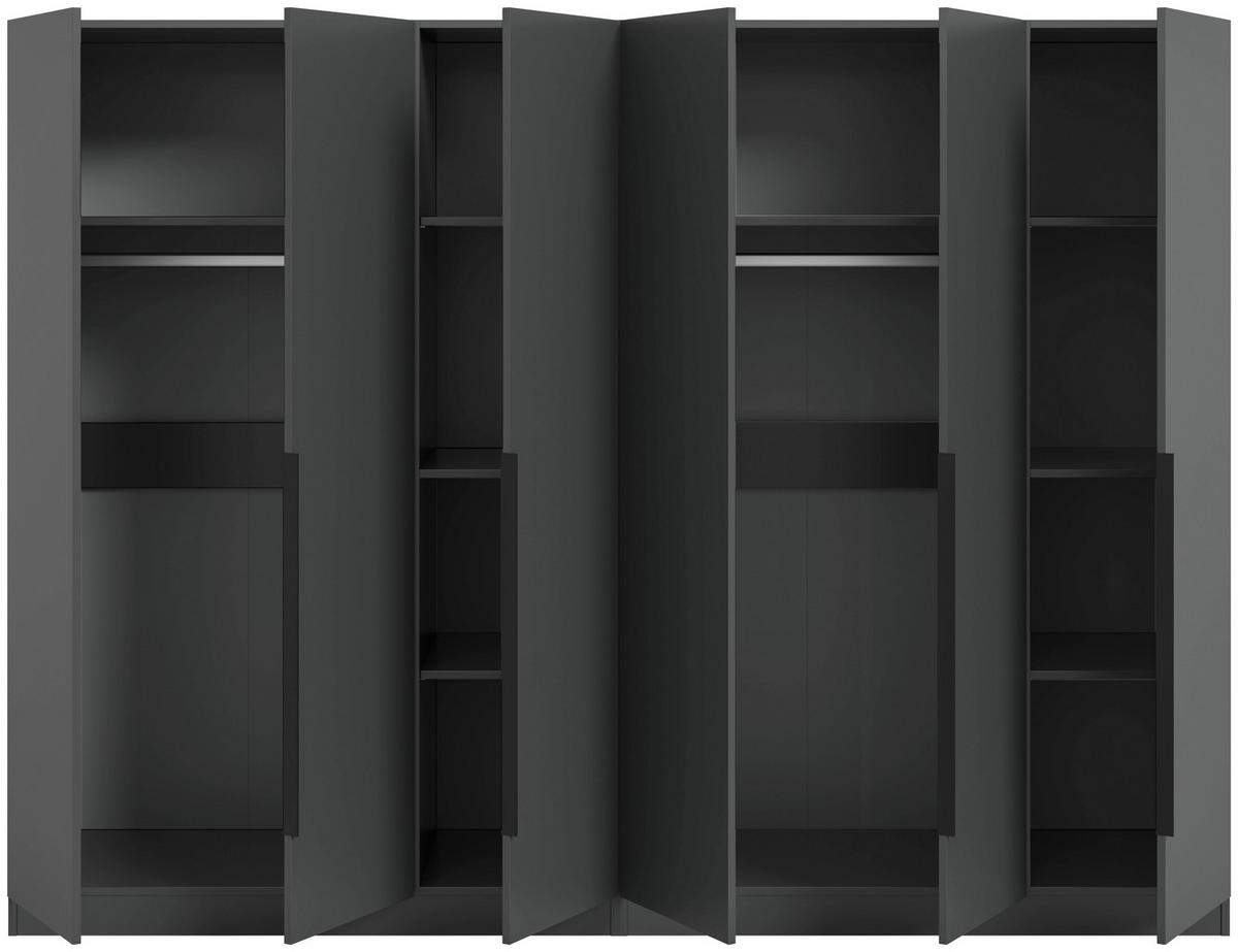 DREHTÜRENSCHRANK  in Anthrazit  - Anthrazit/Schwarz, MODERN, Holzwerkstoff/Kunststoff (240/181/52cm) - MID.YOU