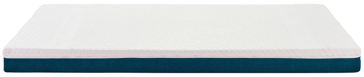Taschenfederkernmatratze 90/200 cm, Höhe ca.: 17,5 cm, H2 = mittel, 7-Zonen - Türkis/Weiß, Textil (90/200cm) - Primatex