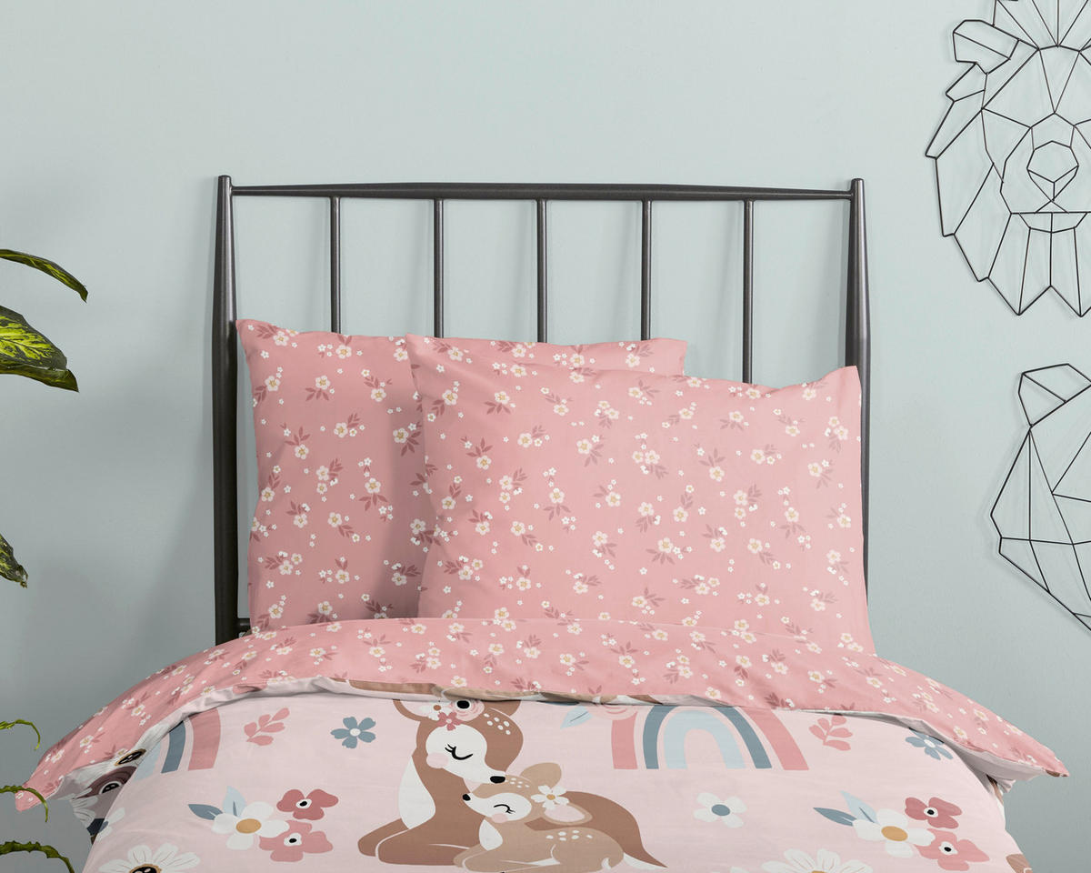 KINDERBETTWÄSCHE 100/135 cm  - Hellrosa/Altrosa, Basics, Textil (100/135cm)