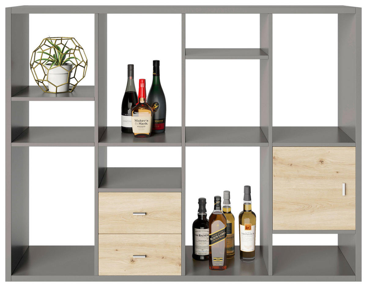 REGAL Grau  - Grau, Basics, Holzwerkstoff (113/147/34cm) - MID.YOU