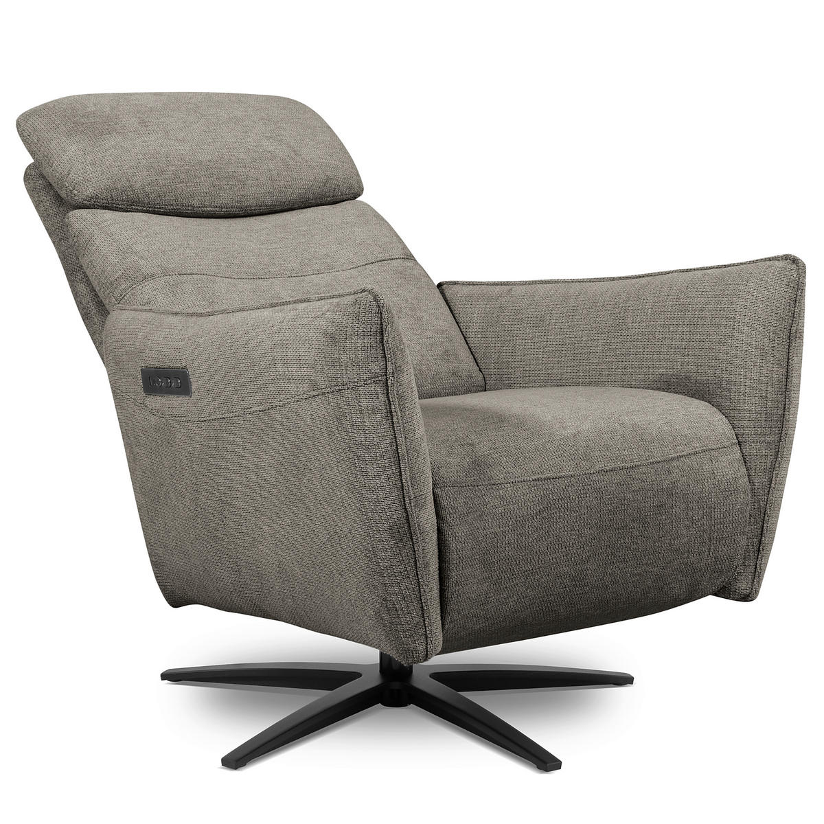 RELAXSESSEL in Textil Graphitfarben  - Schwarz/Graphitfarben, Design, Textil/Metall (77/107/88cm) - Livetastic