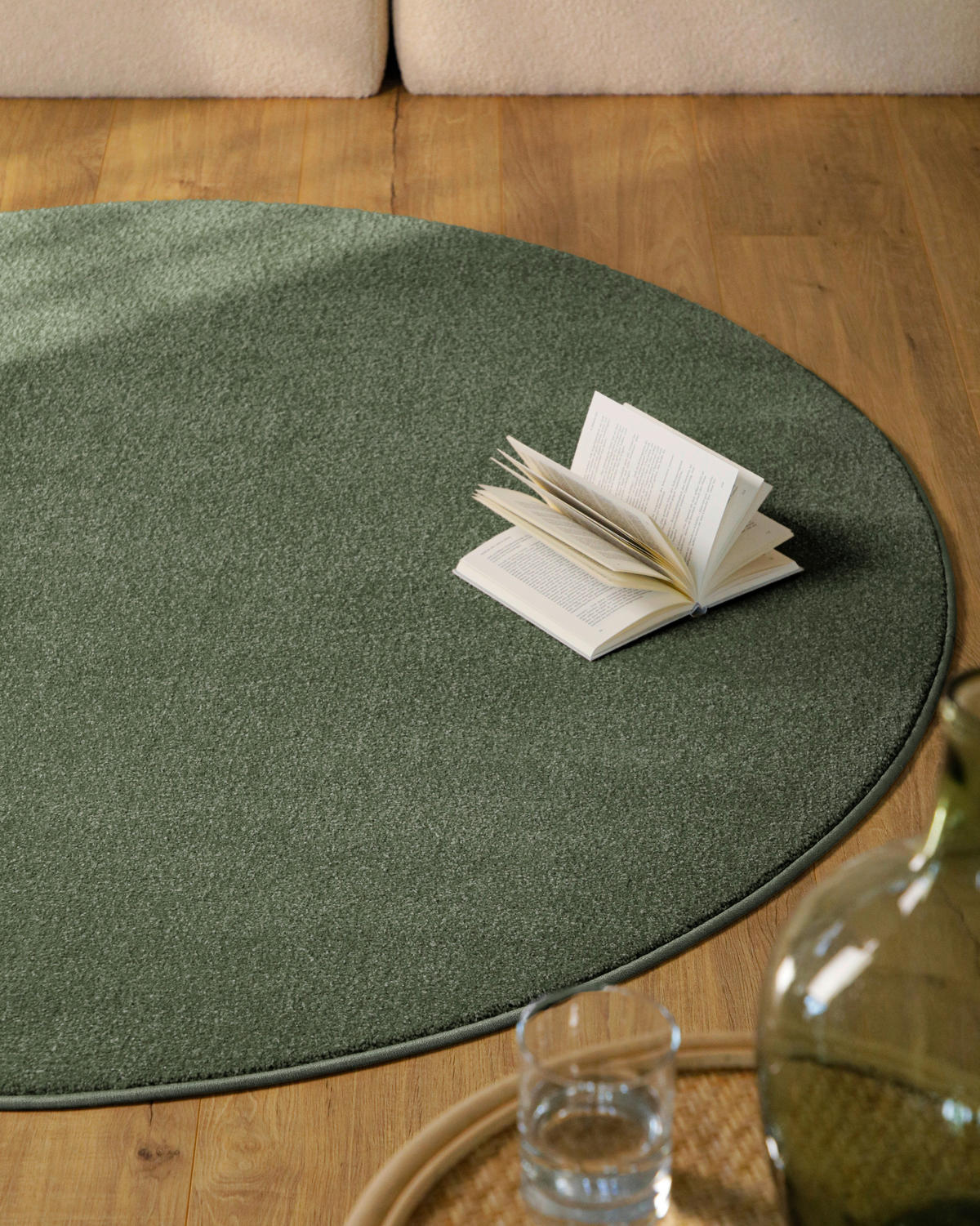 WEBTEPPICH  Wohnzimmer 120 cm Esprit Olivgrün rund  - Olivgrün, Basics, Textil (120cm) - Esprit