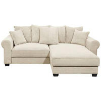 ECKSOFA in Cord Creme  - Creme/Schwarz, Konventionell, Kunststoff/Textil (255/185cm) - MID.YOU