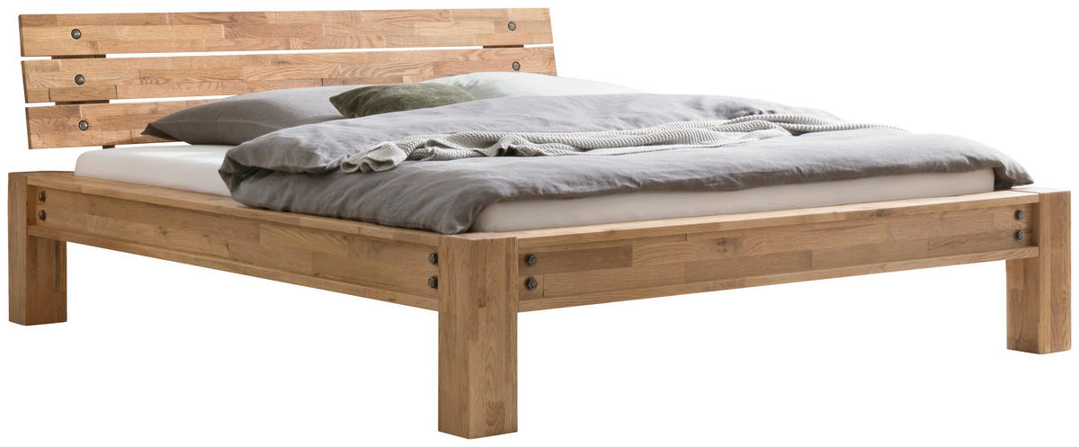 BALKENBETT 160/200 cm  in Braun, Eichefarben   - Eichefarben/Braun, Natur, Holz (160/200cm) - Hasena