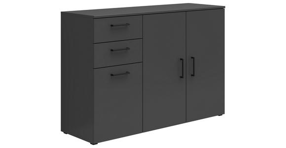 KOMMODE 120/83/40 cm  - Anthrazit/Schwarz, MODERN, Holzwerkstoff/Kunststoff (120/83/40cm) - Carryhome