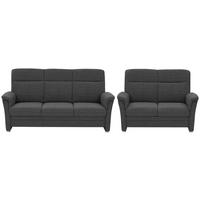 SITZGARNITUR Flachgewebe Dunkelgrau  - Dunkelgrau/Alufarben, Konventionell, Textil/Metall (142-194/100/89cm) - Beldomo Comfort