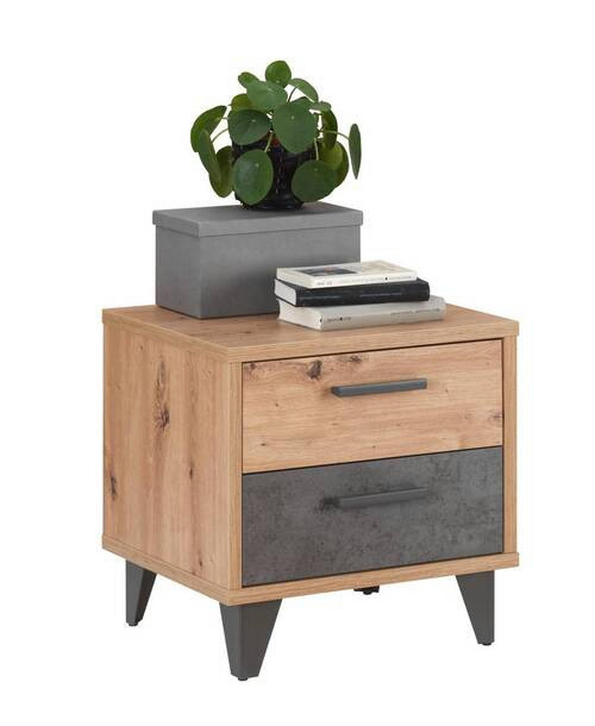 NACHTSCHRANK 50/48/42 cm  - Dunkelgrau/Schwarz, Design, Holzwerkstoff/Kunststoff (50/48/42cm) - Carryhome
