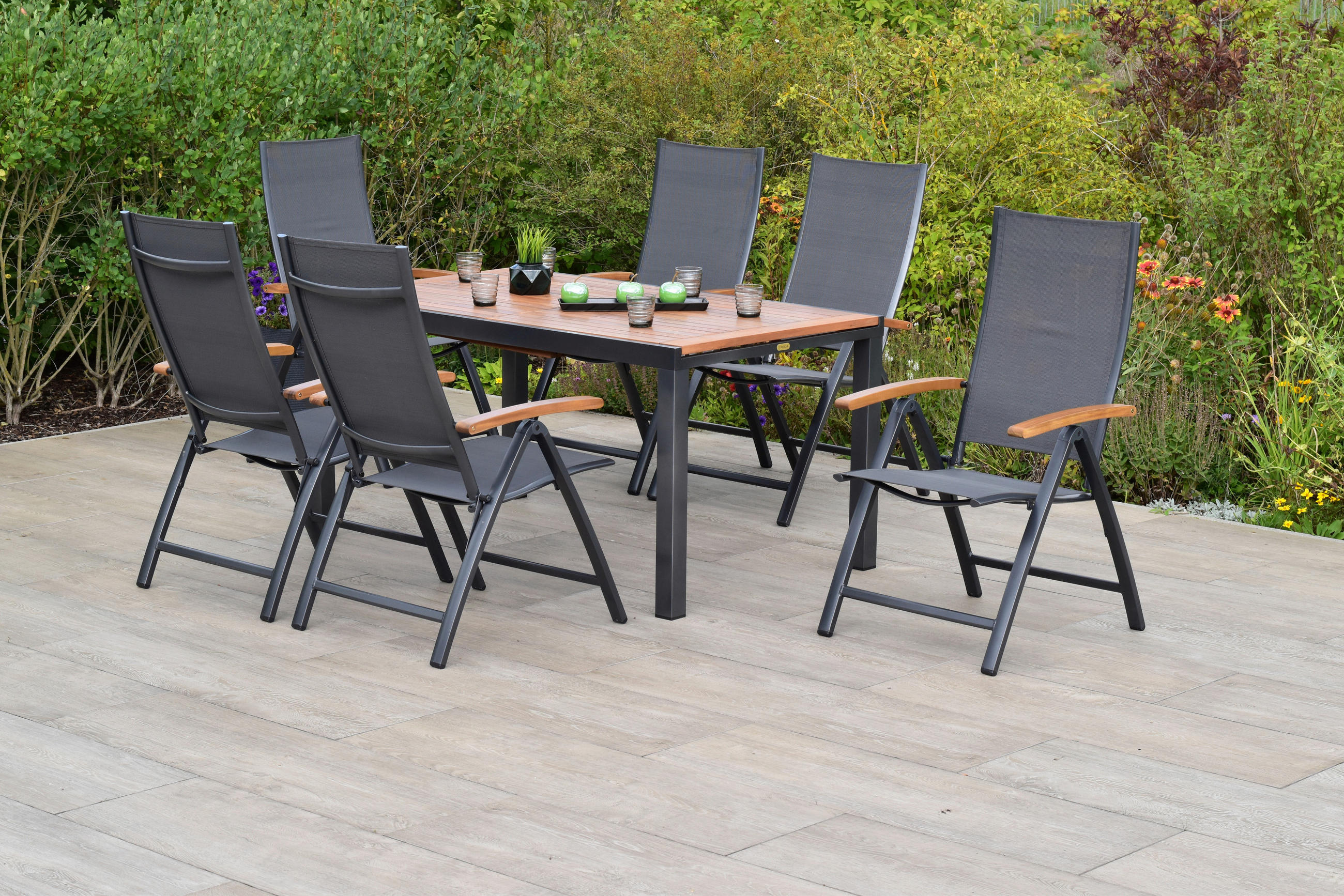 Gardenson Gartentischgruppe Toblino Graphit, Grau