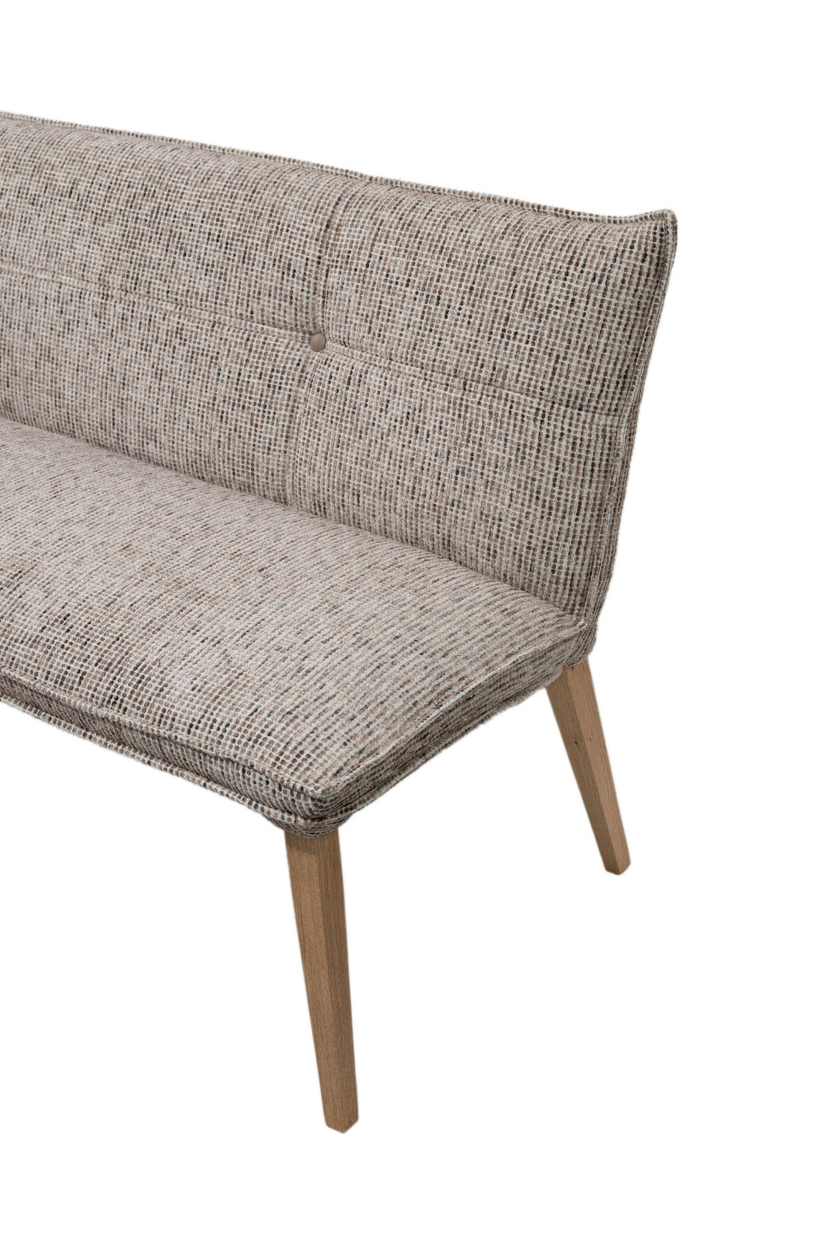 SITZBANK 159/86/65 cm Chenille Taupe, Eichefarben Eiche massiv Holz  - Taupe/Eichefarben, KONVENTIONELL, Holz/Textil (159/86/65cm) - Valdera