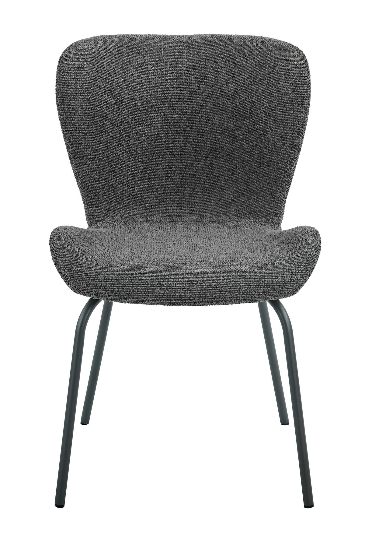 STUHL-SET 2 Stück  in Stahl Webstoff  - Anthrazit/Grau, MODERN, Textil/Metall (50/83,5/60cm) - MID.YOU