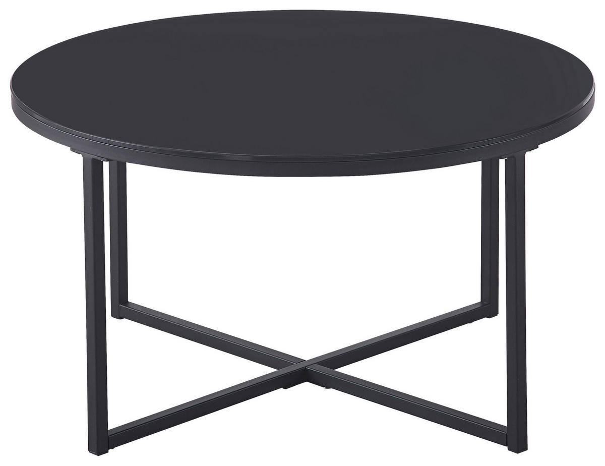 KONFERENČNÍ STOLEK, černá, kov, sklo, 80/80/45 cm - černá, Design, kov/sklo (80/80/45cm) - Carryhome