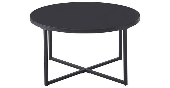 COUCHTISCH in Metall, Glas 80/80/45 cm  - Schwarz, Design, Glas/Metall (80/80/45cm) - Carryhome