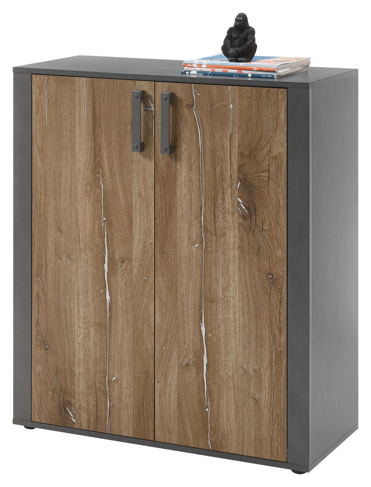 KOMMODE  in 89/102/38 cm  - Alteiche/Dunkelgrau, KONVENTIONELL, Holzwerkstoff/Kunststoff (89/102/38cm) - MID.YOU