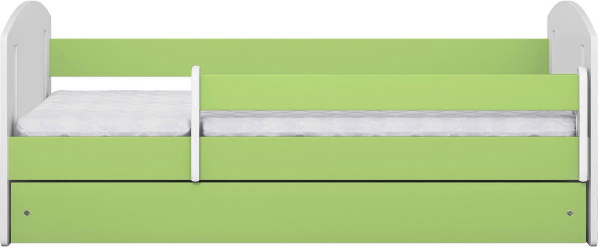 KINDER-/JUNIORBETT 80/140 cm  in Grün, Weiß  - Birkefarben/Weiß, MODERN, Holz/Holzwerkstoff (80/140cm) - MID.YOU