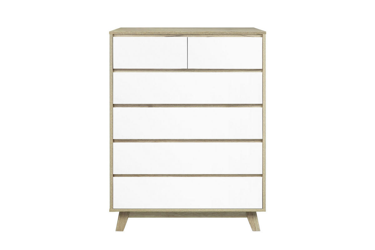 KOMMODE  in 80/118/40 cm  - Weiß/Naturfarben, Design, Holzwerkstoff (80/118/40cm) - Livetastic