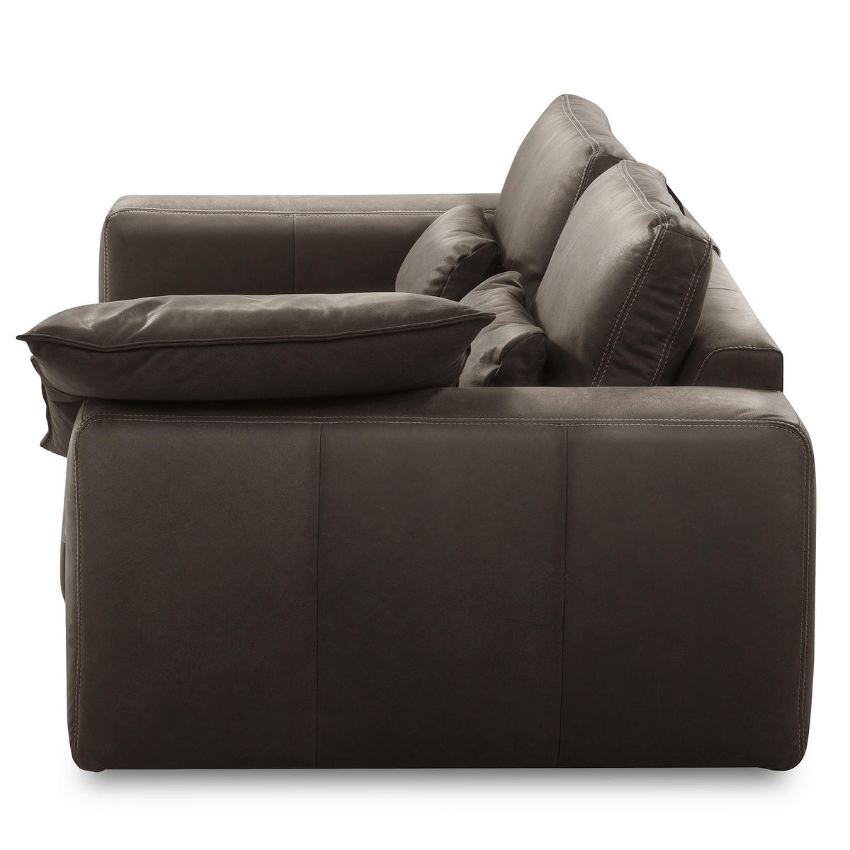 2-SITZER-SOFA  in Echtleder Fango   - Fango/Beige, Design, Leder/Kunststoff (240/85/123cm) - Livetastic