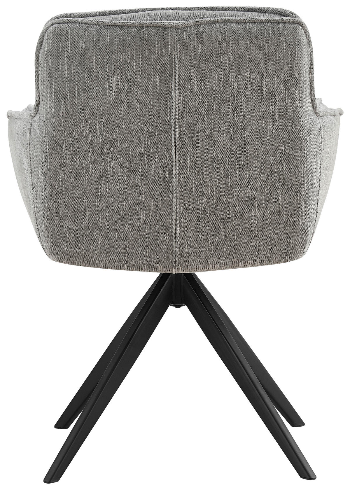 ARMLEHNSTUHL  in Eisen Webstoff  - Schwarz/Grau, Design, Textil/Metall (62/86/65cm) - Hom`in